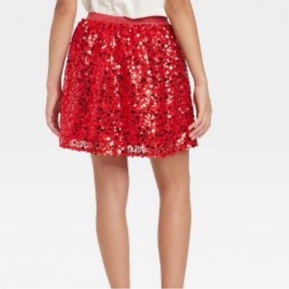 Cat & Jack skirt girls red sequin skirt New Size - Picture 9 of 12